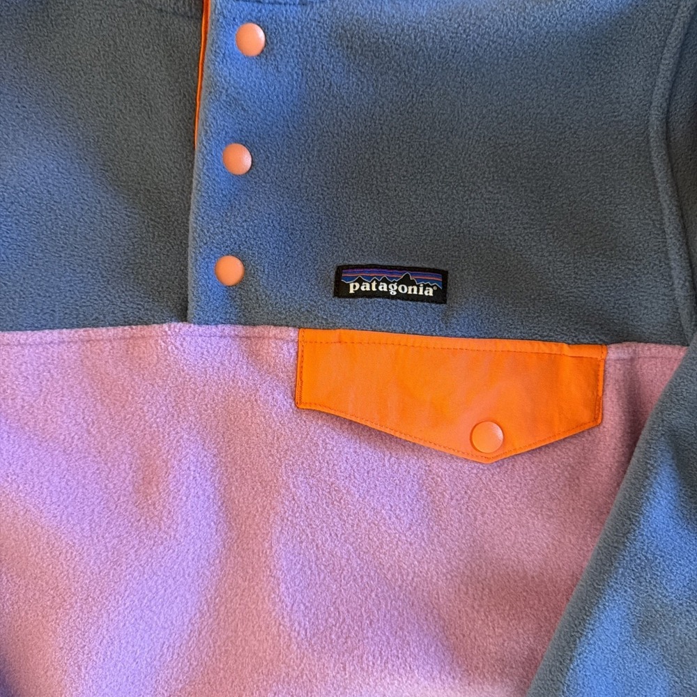 Patagonia Lightweight Synchilla Snap-T Pullover Womens M Blue Purple Fleece NWT - Picture 3 of 5